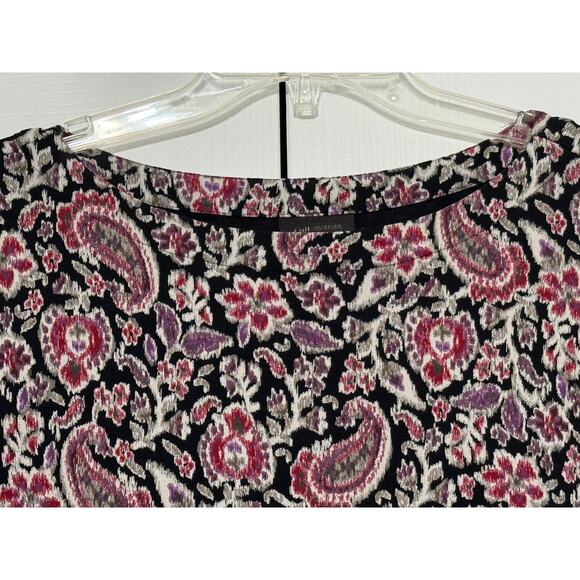 J. Jill Wearever Collection Black Paisley Top/Tunic, Size LP - Picture 3 of 6